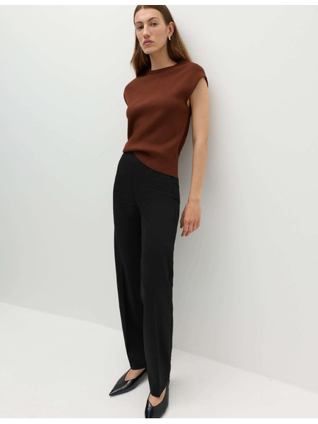 Marks & Spencer Čierne dámske džersejové nohavice s rovnými nohavicami Marks & Spencer