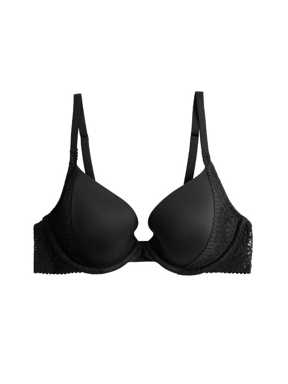 Marks & Spencer Hladká dekoltová podprsenka Body Soft™ s kostícami, veľ. A–E Marks & Spencer čierna