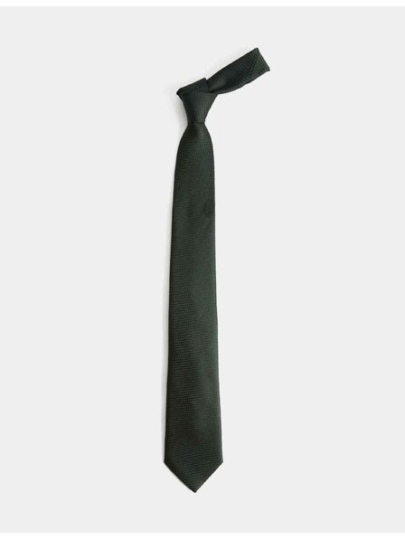 Marks & Spencer 100 % hodvábna kravata s textúrou Marks & Spencer zelená