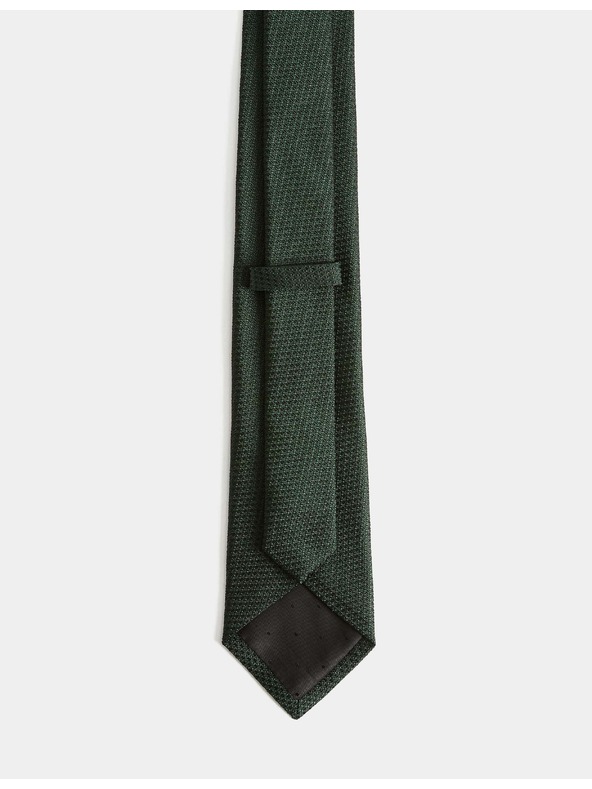 Marks & Spencer 100 % hodvábna kravata s textúrou Marks & Spencer zelená