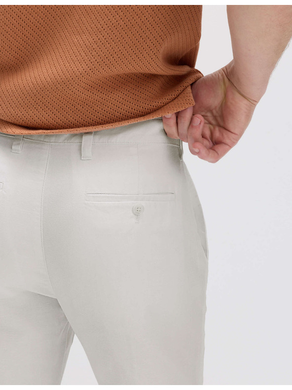 Marks & Spencer Chino nohavice zo zmesi ľanu, normálny strih Marks & Spencer béžová