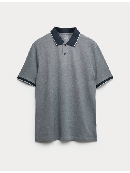 Marks & Spencer Polokošeľa Pique so zvýraznenými okrajmi The Ultimate Marks & Spencer námornicka modrá