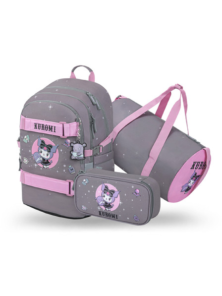 BAAGL  BAAGL SET 3 Skate Kuromi Grey: batoh, penal, športová taška GRS