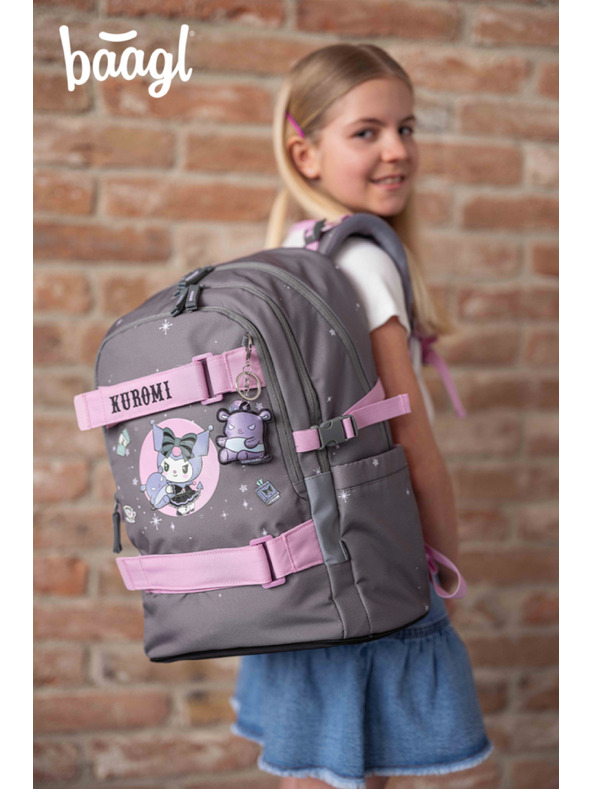 BAAGL  BAAGL SET 3 Skate Kuromi Grey: batoh, penal, športová taška GRS