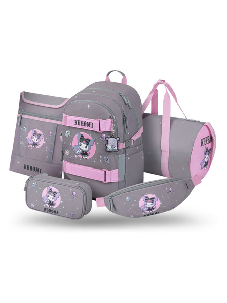 BAAGL  BAAGL SET 5 Skate Kuromi Grey: batoh, penal, športová taška, ledvinka, obal na notebook GRS