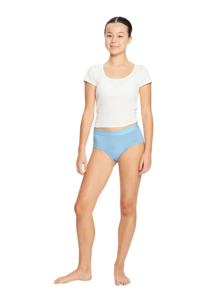 Modibodi Dievčenské menštruačné nohavičky Modibodi Teen Hipster Boyleg Moderate Berry Blue Sorbet