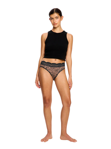 Modibodi Menštruačné nohavičky Modibodi Sensual Hi Waist Bikini Moderate Animalia Brown