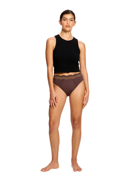 Modibodi Menštruačné nohavičky Modibodi Sensual Hi Waist Bikini Super Mahogany