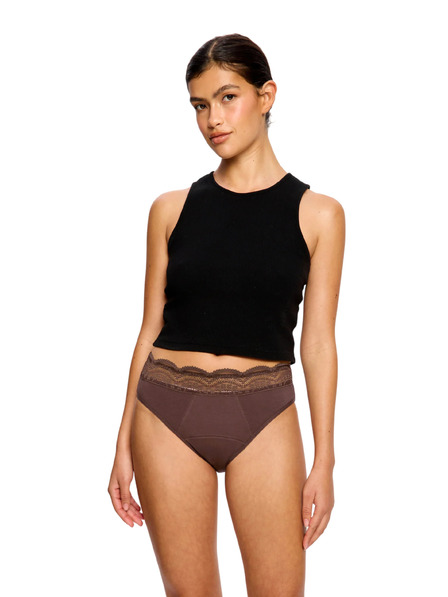 Modibodi Menštruačné nohavičky Modibodi Sensual Hi Waist Bikini Super Mahogany