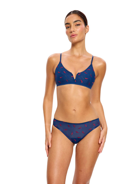 Modibodi Menštruačné nohavičky Modibodi Intimates V Day Cheeky Brief Light Navy Chilli