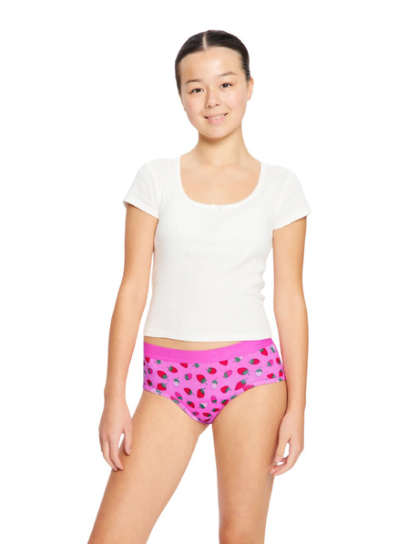 Modibodi Dievčenské menštruačné nohavičky Modibodi Teen Hipster Boyleg Moderate Strawberry Sorbet Pink