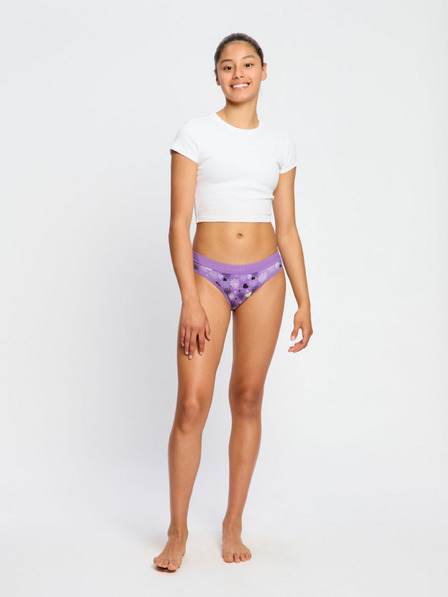 Modibodi Dievčenské menštruačné nohavičky Modibodi Teen Hipster Bikini Super Wicked Web Purple