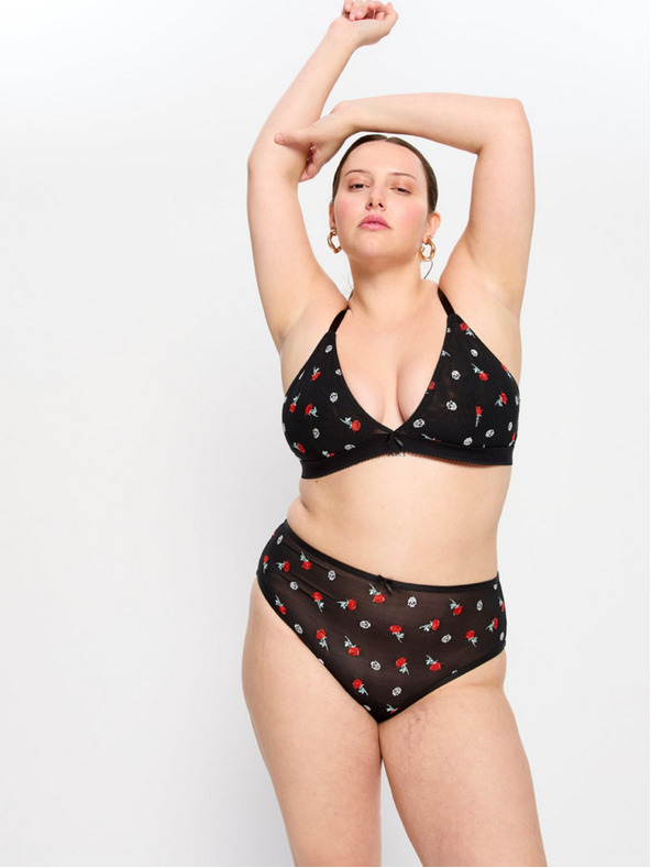 Modibodi Menštruačné nohavičky Modibodi Intimates V Day Hi Waist Brief Moderate-Heavy Black Rose