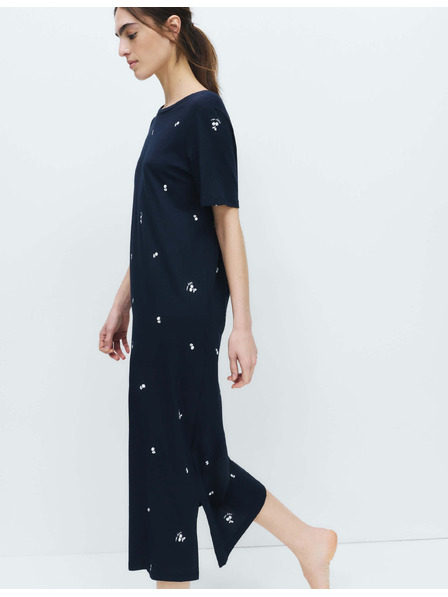 Marks & Spencer Nočná košeľa z bavlny a modalu s potlačou Marks & Spencer námornícka modrá