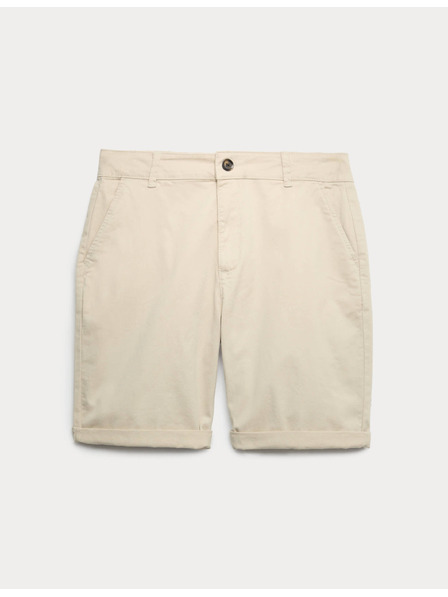 Marks & Spencer Vysoké bavlnené chino šortky (6-16 rokov) Marks & Spencer béžová