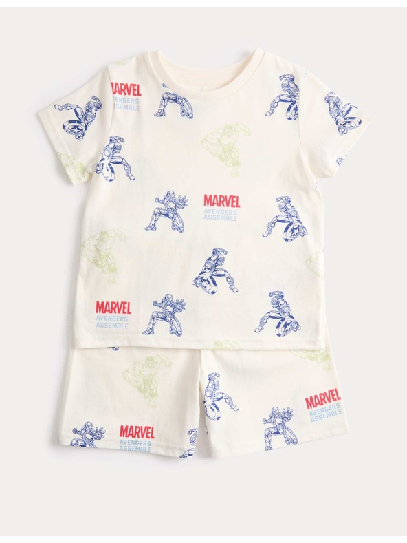 Marks & Spencer Bavlnené pyžamo so vzorom Marvel™ (3–12 rokov) Marks & Spencer krémová