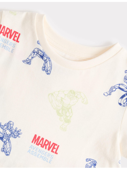Marks & Spencer Bavlnené pyžamo so vzorom Marvel™ (3–12 rokov) Marks & Spencer krémová