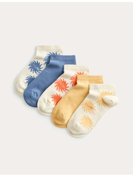 Marks & Spencer Krátke ponožky Trainer Liners™ s vysokým podielom bavlny, 5 párov v balení (6 malé – 7 veľké) Marks & Spencer krémová