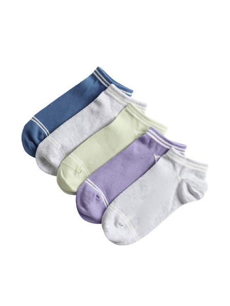 Marks & Spencer Krátke ponožky Trainer Liners™ s vysokým podielom bavlny, 5 párov v balení (6 malé – 7 veľké) Marks & Spencer sivá