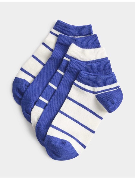 Marks & Spencer Pruhované krátke ponožky Trainer Liners™, sada 5 párov (6 malé – 7 veľké) Marks & Spencer modrá