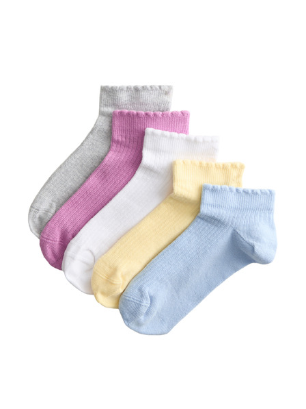 Marks & Spencer Žebrované krátke ponožky Trainer Liners™ s vysokým podielom bavlny, 5 párov (6 malé – 7 veľké) Marks & Spencer viacfarebná