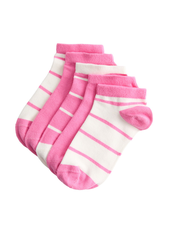 Marks & Spencer Krátke ponožky Trainer Liners™ s prúžkami a vysokým podielom bavlny, 5 párov v balení (6 malé – 7 veľké) Marks & Spencer modrá