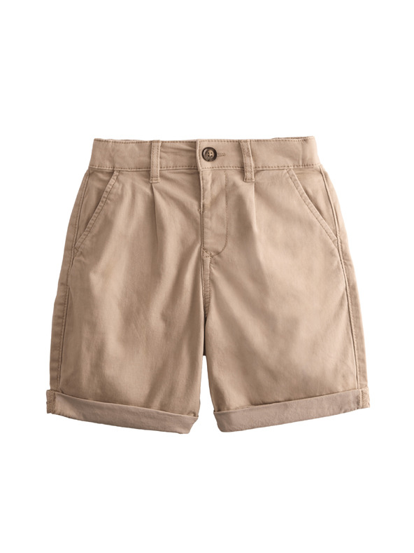 Marks & Spencer Plisované chino šortky s vysokým podielom bavlny (2–10 rokov) Marks & Spencer krémová