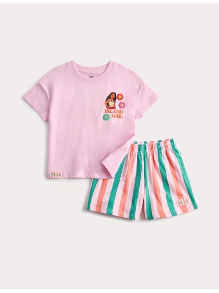 Marks & Spencer Dvojdielny outfit s motívom Moana™ z čistej bavlny (2–8 rokov) Marks & Spencer ružová