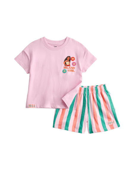Marks & Spencer Dvojdielny outfit s motívom Moana™ z čistej bavlny (2–8 rokov) Marks & Spencer ružová