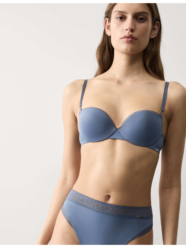 Marks & Spencer Balkonová podprsenka push-up Boston z mikrovlákna s kosticami Marks & Spencer modrá