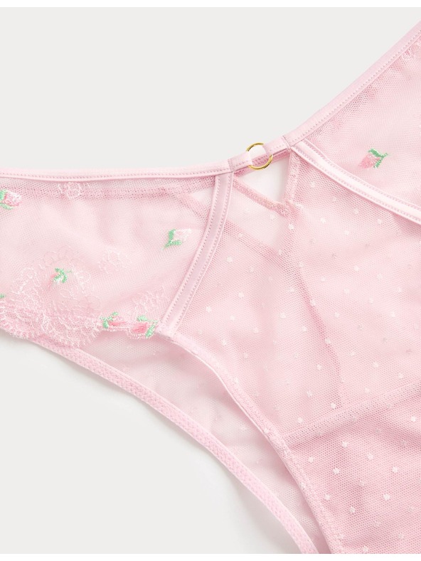 Marks & Spencer Nohavičky s vysokým pásom a výšivkou Miami Leah Marks & Spencer ružová