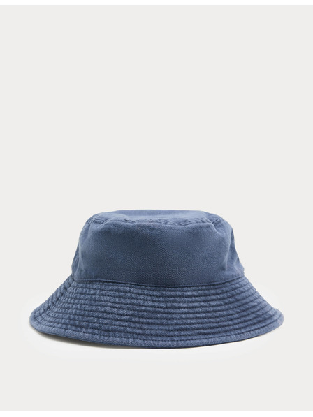 Marks & Spencer Klobúk typu bucket z čistej bavlny Marks & Spencer modrá