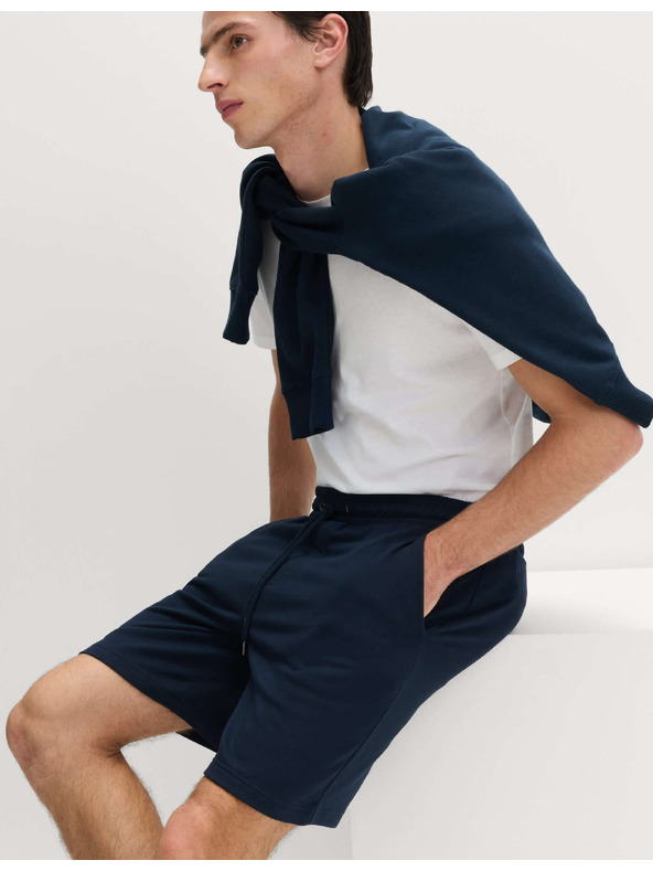 Marks & Spencer Šortky s elastickým pásom, s vysokým podielom bavlny Marks & Spencer námornícka modrá