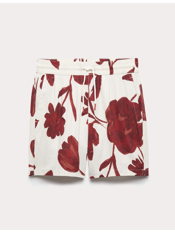 Marks & Spencer Textúrované rýchlosušujúce kúpacie šortky s kvetinovým motívom Marks & Spencer červená