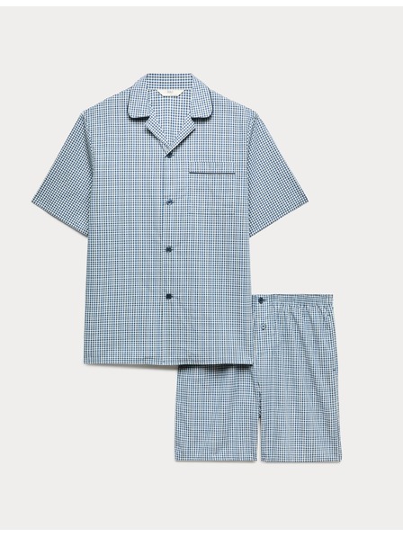Marks & Spencer Bodkovaná pyžamová souprava z čistej bavlny Marks & Spencer modrá