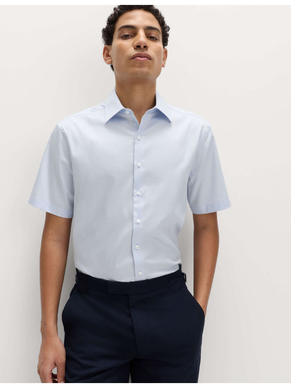 Marks & Spencer Tričko normálneho strihu z čistej bavlny Marks & Spencer modrá