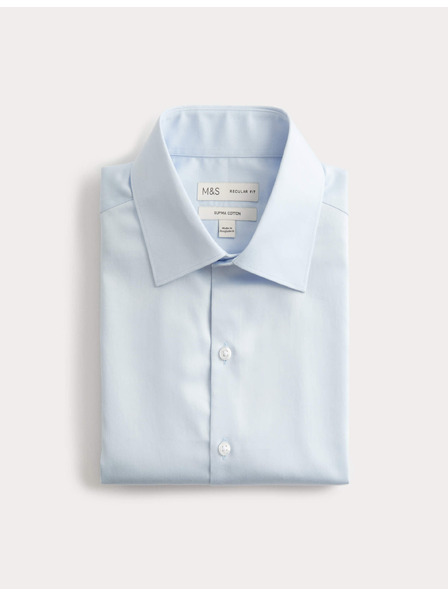 Marks & Spencer Tričko normálneho strihu z čistej bavlny Marks & Spencer modrá