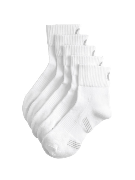 Marks & Spencer 5 párov športových odpružených ponožiek s vysokým podielom bavlny, technológiou Freshfeet a zesíleným chodidlom Marks & Spencer biela