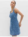 Marks & Spencer Plynulé džínsové mini šaty z čistej bavlny zdobené strapcami Marks & Spencer námornícka modrá