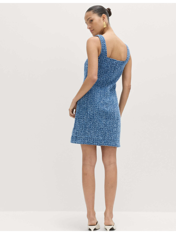 Marks & Spencer Plynulé džínsové mini šaty z čistej bavlny zdobené strapcami Marks & Spencer námornícka modrá