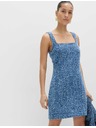 Marks & Spencer Plynulé džínsové mini šaty z čistej bavlny zdobené strapcami Marks & Spencer námornícka modrá
