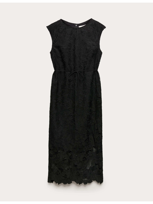 Marks & Spencer Midi puzdráče šaty s čipkovými vystrihnutiami Marks & Spencer čierna