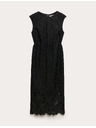 Marks & Spencer Midi puzdráče šaty s čipkovými vystrihnutiami Marks & Spencer čierna