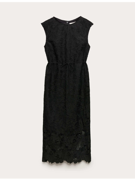 Marks & Spencer Midi puzdráče šaty s čipkovými vystrihnutiami Marks & Spencer čierna