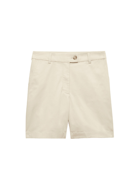Marks & Spencer Chino kraťasy s vysokým pásom s vysokým podielom bavlny Marks & Spencer smotanová