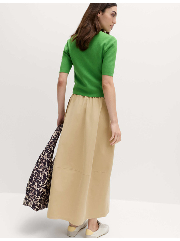 Marks & Spencer Dlhá tvarovacia midi sukňa z čistej bavlny Marks & Spencer béžová