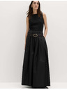 Marks & Spencer Plisovaná maxi sukňa z čistej bavlny Marks & Spencer čierna
