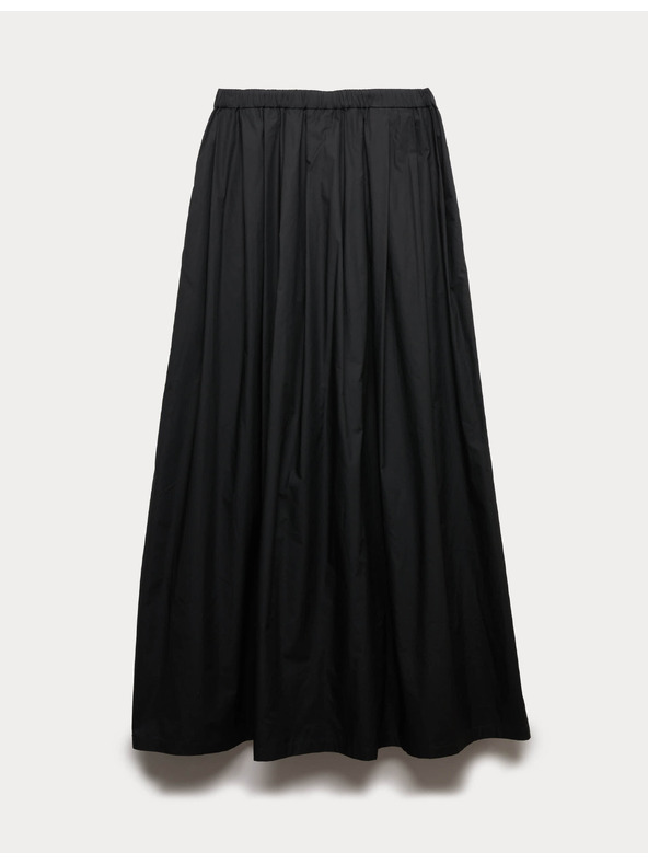 Marks & Spencer Plisovaná maxi sukňa z čistej bavlny Marks & Spencer čierna