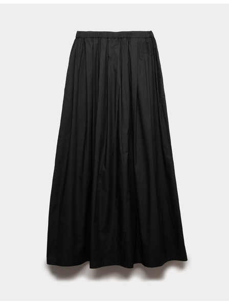 Marks & Spencer Plisovaná maxi sukňa z čistej bavlny Marks & Spencer čierna