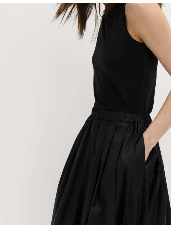 Marks & Spencer Plisovaná maxi sukňa z čistej bavlny Marks & Spencer čierna